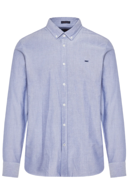 Funky Buddha ανδρικό μονόχρωμο πουκάμισο basic FBM012-001-05