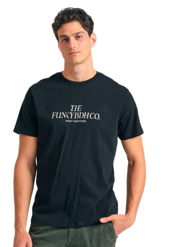 Funky Buddha ανδρικόμονόχρωμο t-shirt τύπωμα FBM012-030-04
