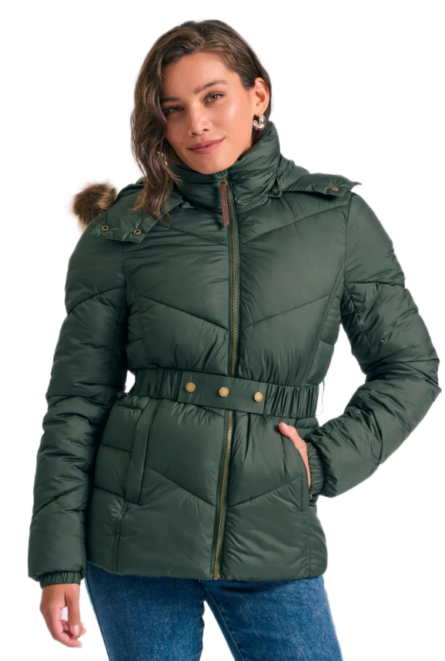 Funky Buddha γυναικείο puffer μπουφάν με κουκούλα FBL012-100-01