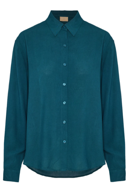 Funky Buddha γυναικείο μονόχρωμο πουκάμισο FBL012-100-05