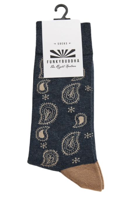 Funky Buddha ανδρικές ψηλές κάλτσες με σχέδιο FBM012-063-10