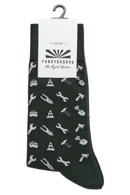 Funky Buddha ανδρικές ψηλές κάλτσες με σχέδιο FBM012-068-10