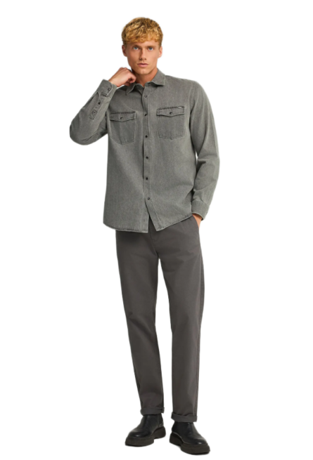 Funky Buddha ανδρικό μονόχρωμο παντελόνι chino FBM012-001-02