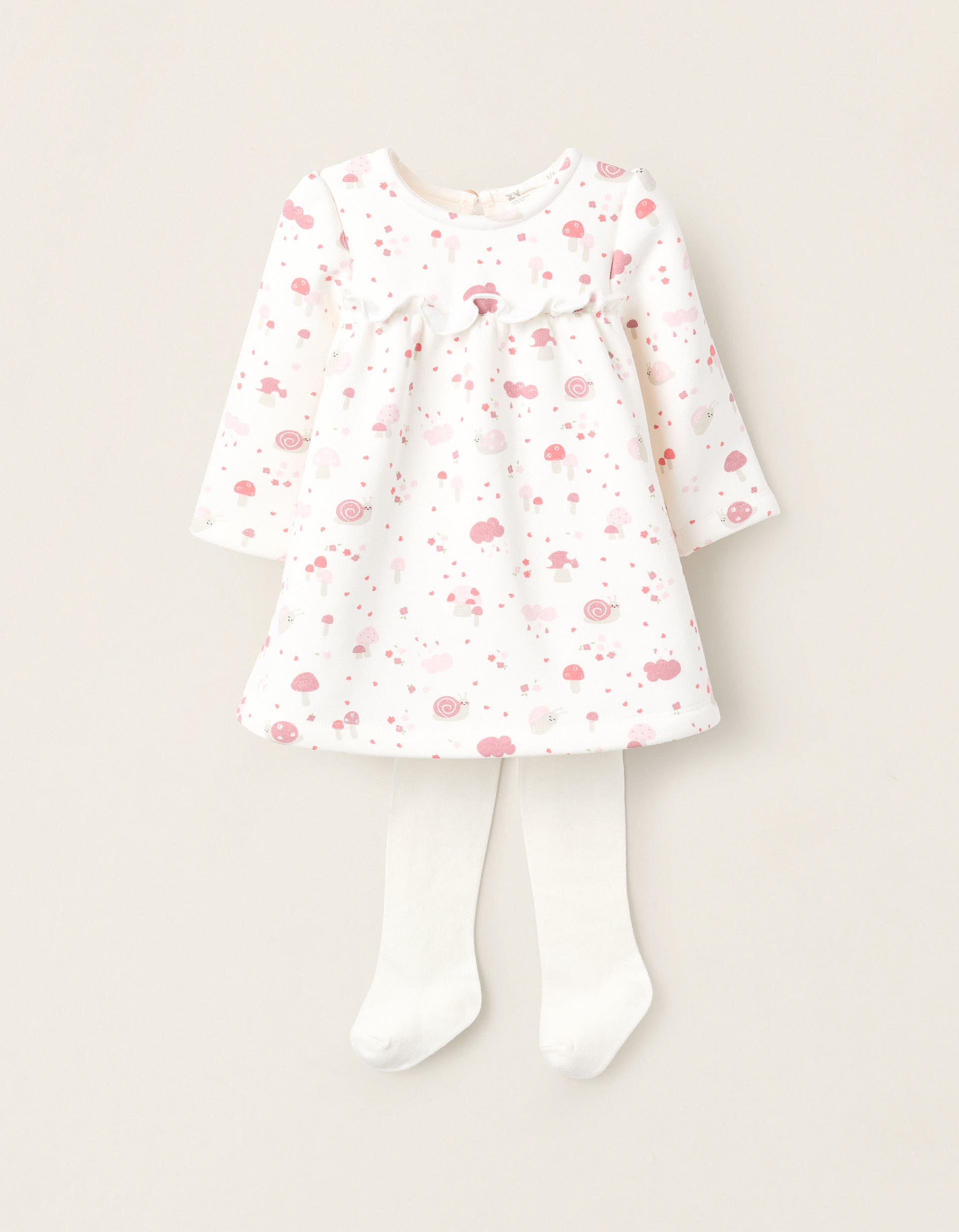 Zippy βρεφικό εμπριμέ φορεματάκι και καλσόν για κοριτσάκι ZNGAP0601_25014
