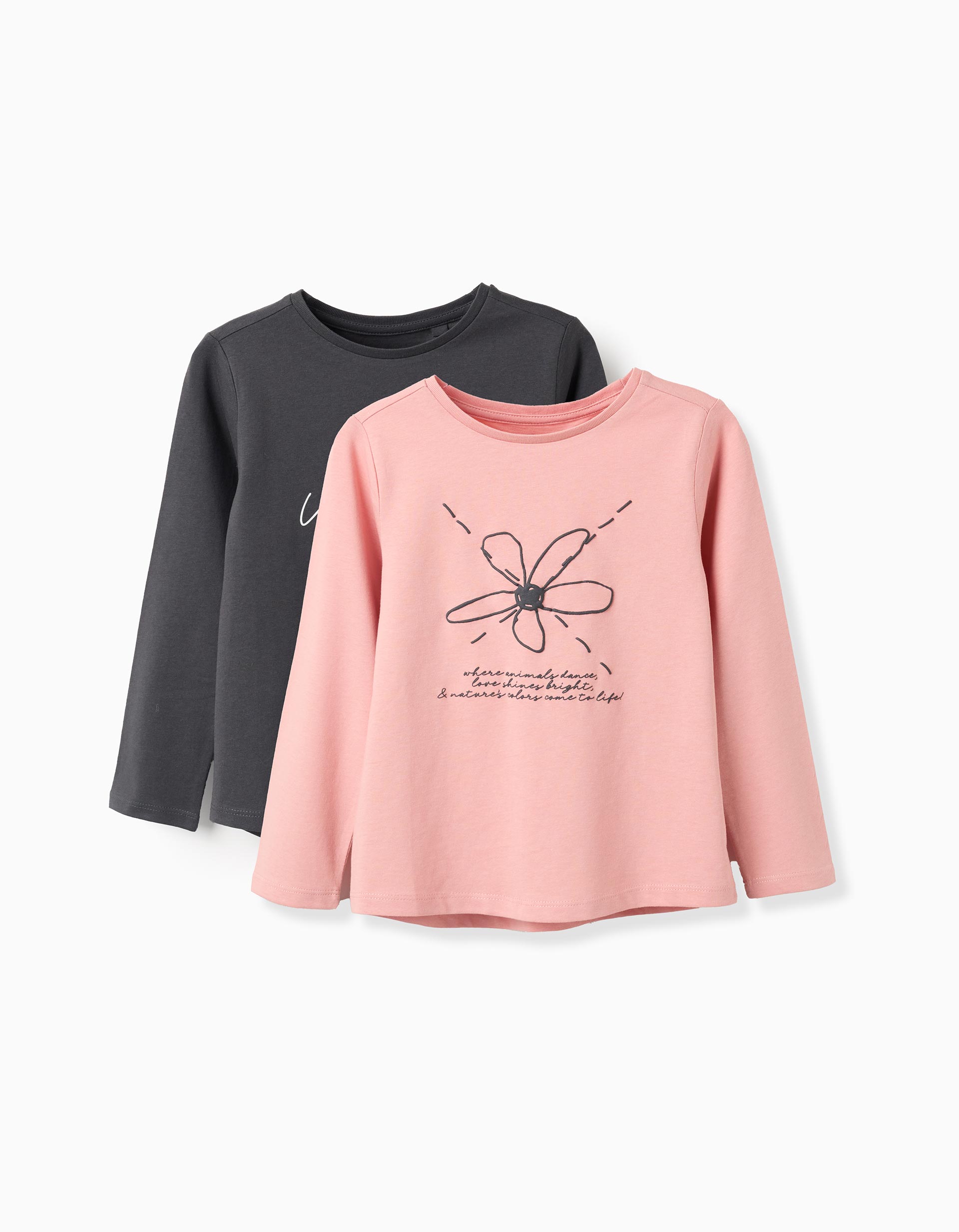 Zippy παιδικές μακρυμάνικες μπλούζες με τύπωμα σετ 2τμχ για κορίτσι ZKGAP0303_25082