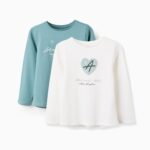 Zippy παιδικές μακρυμάνικες μπλούζες με τύπωμα σετ 2τμχ για κορίτσι ZKGAP0303_25082