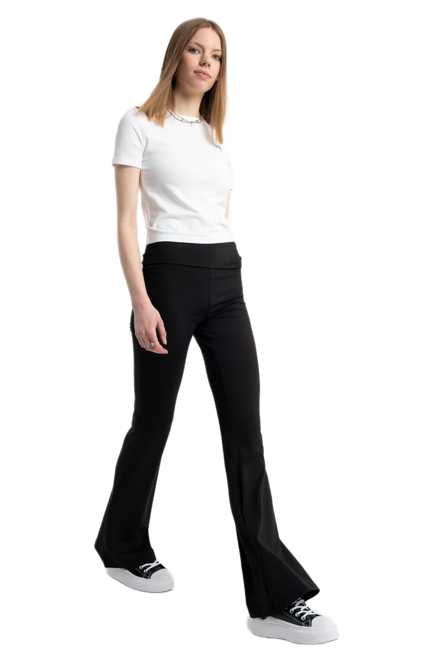 Reporter παιδικό υφασμάτινο flare παντελόνι για κορίτσι 253-0119G-09-100