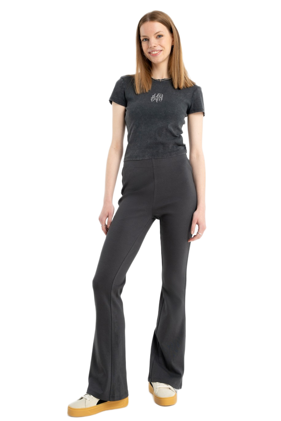 Reporter παιδικό υφασμάτινο flare παντελόνι για κορίτσι 253-0119G-26-190