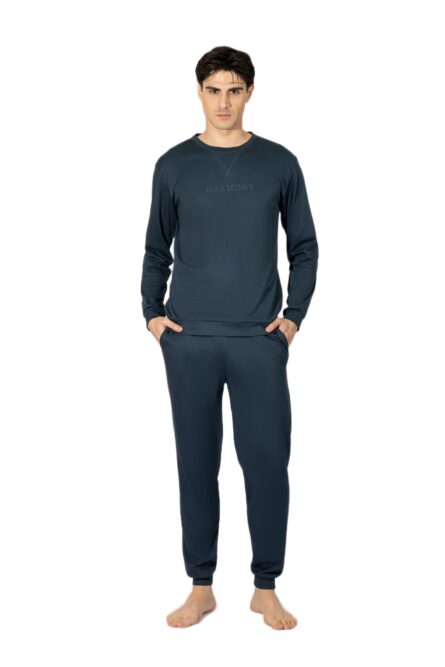 Harmony ανδρική χειμερινή μονόχρωμη πυζάμα 809305