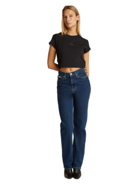 Calvin Klein γυναικείο t-shirt cropped με μονόγραμμα LV047AB802
