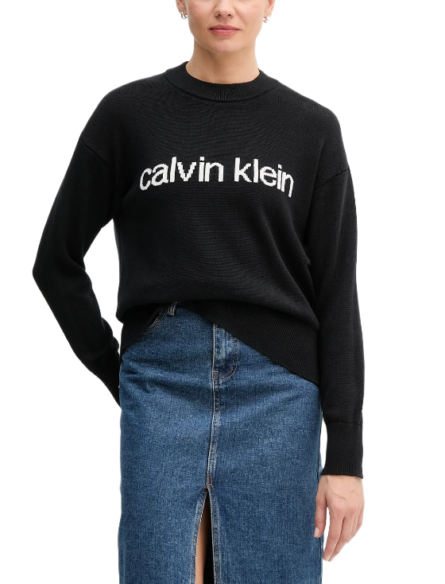 Calvin Klein γυναικεία πλεκτή μπλούζα με λογότυπο LV047C311G
