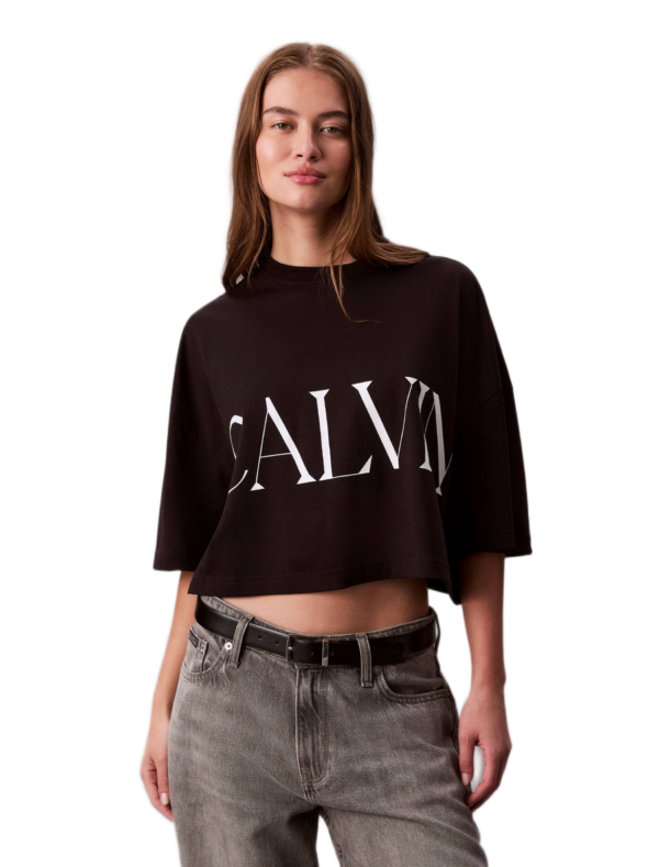 Calvin Klein γυναικεία μπλούζα cropped με γραφικό λογότυπο LV047D206G Calvin Klein γυναικεία μπλούζα cropped με γραφικό λογότυπο LV047D206G