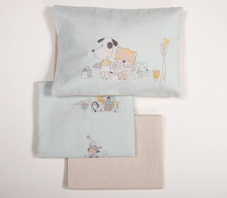 Nef-Nef Life In The City σετ βρεφικά σεντόνια κούνιας 3τμχ 038236