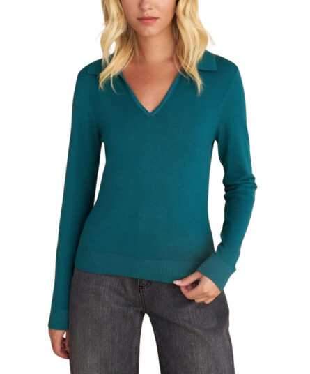 Attrattivo γυναικεία πλεκτή μπλούζα με γιακά 9P20349E