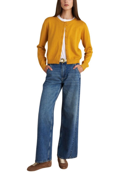 Attrattivo γυναικεία πλεκτή ζακέτα μονόχρωμη 9P22813A