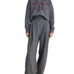 Attrattivo γυναικείο φαρδύ παντελόνι φόρμας 9921602