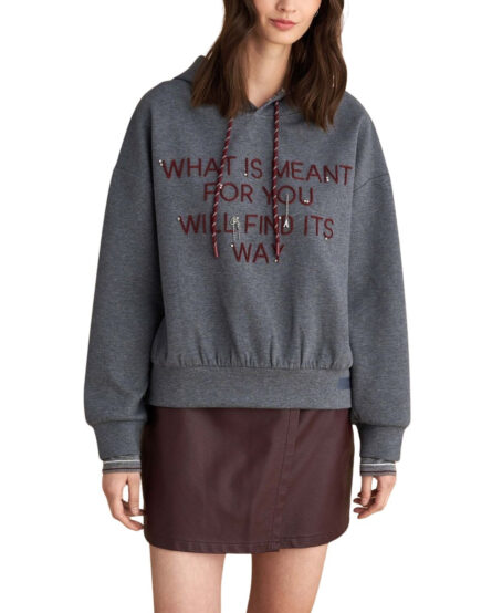 Attrattivo γυναικείο φούτερ με κουκούλα και lettering 9921615