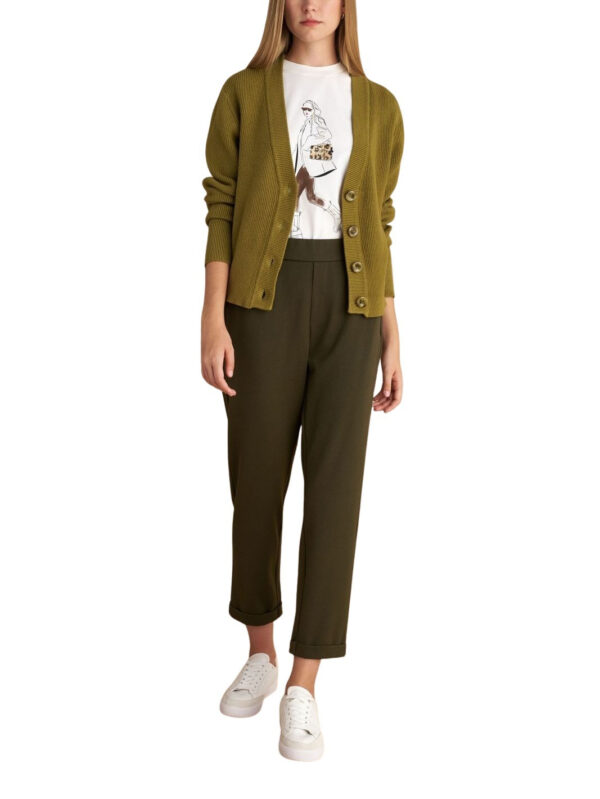 Attrattivo γυναικείο υφασμάτινο παντελόνι με λάστιχο και ρεβέρ 9910559J Attrattivo γυναικείο υφασμάτινο παντελόνι με λάστιχο και ρεβέρ 9910559J