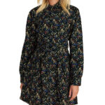 Attrattivo γυναικείο μίνι φλοράλ φόρεμα με ζώνη 9921845