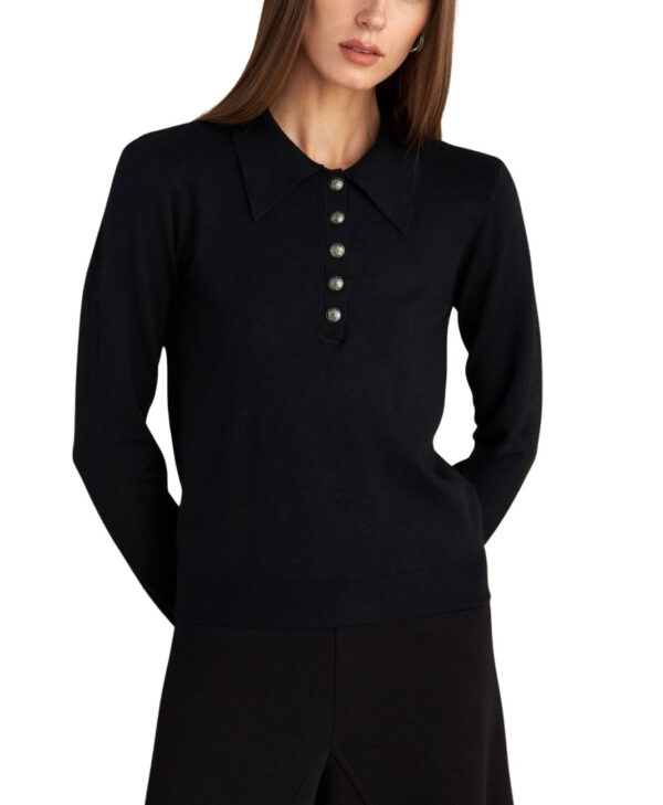 Attrattivo γυναικεία μονόχρωμη πλεκτή μπλούζα 9P23204