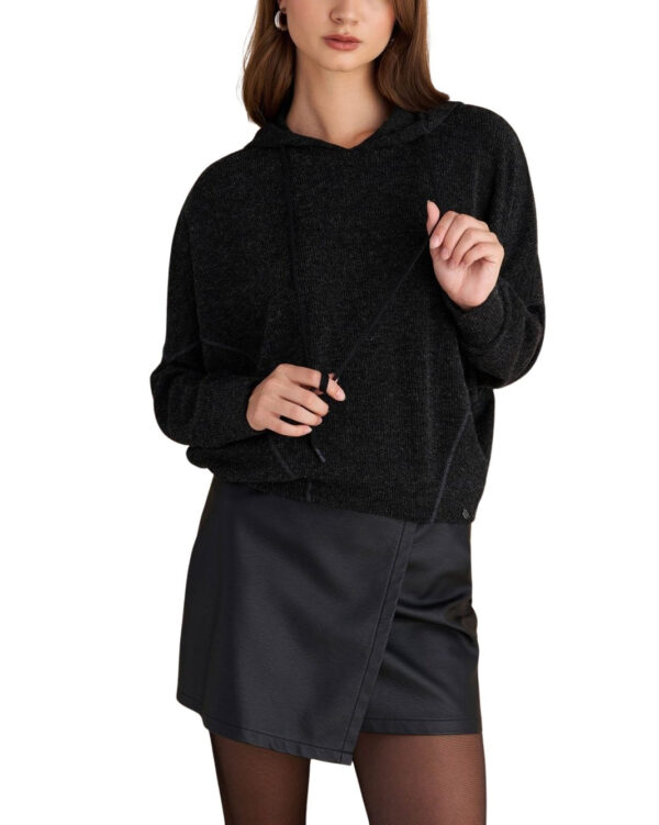 Attrattivo γυναικεία μονόχρωμη πλεκτή μπλούζα με κουκούλα 92501259 Attrattivo γυναικεία μονόχρωμη πλεκτή μπλούζα με κουκούλα 92501259