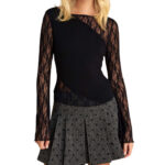 Attrattivo γυναικείο τοπ με λεπτομέρειες δαντέλας 9922029