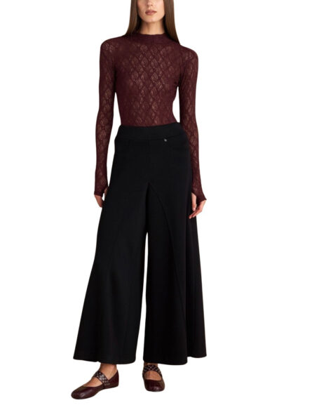 Attrattivo γυναικεία μονόχρωμη παντελόνα με ελαστική μέση 92273035