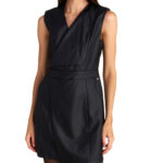 Attrattivo γυναικείο μίνι φόρεμα δερματίνη 9921526