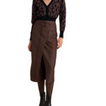 Attrattivo γυναικεία φούστα μίντι δερματίνη 9921532