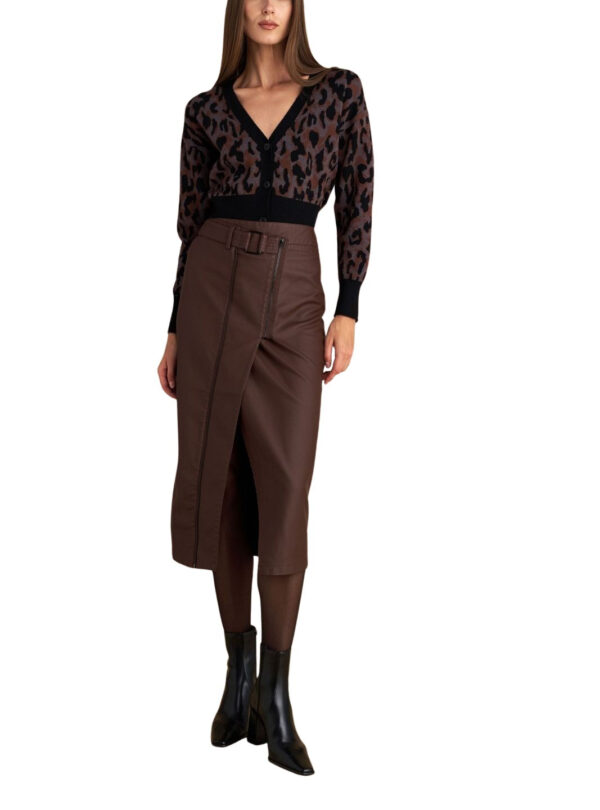 Attrattivo γυναικεία φούστα μίντι δερματίνη 9921532