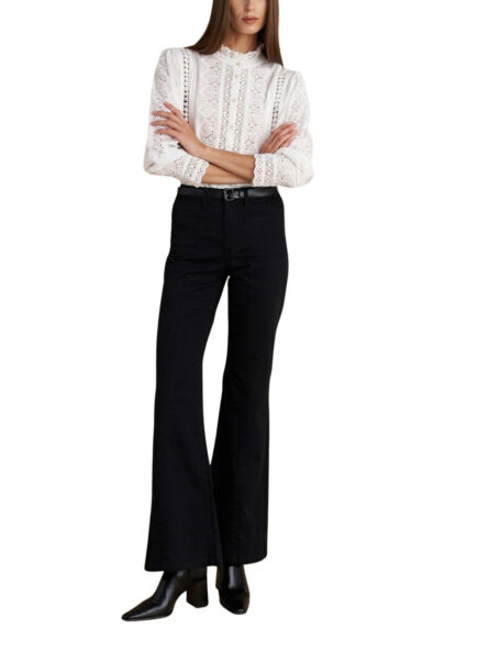 Attrattivo γυναικείο παντελόνι καμπάνα με ζώνη 9921690