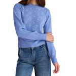 Attrattivo γυναικεία πλεκτή μπλούζα με πέρλες 9P22956