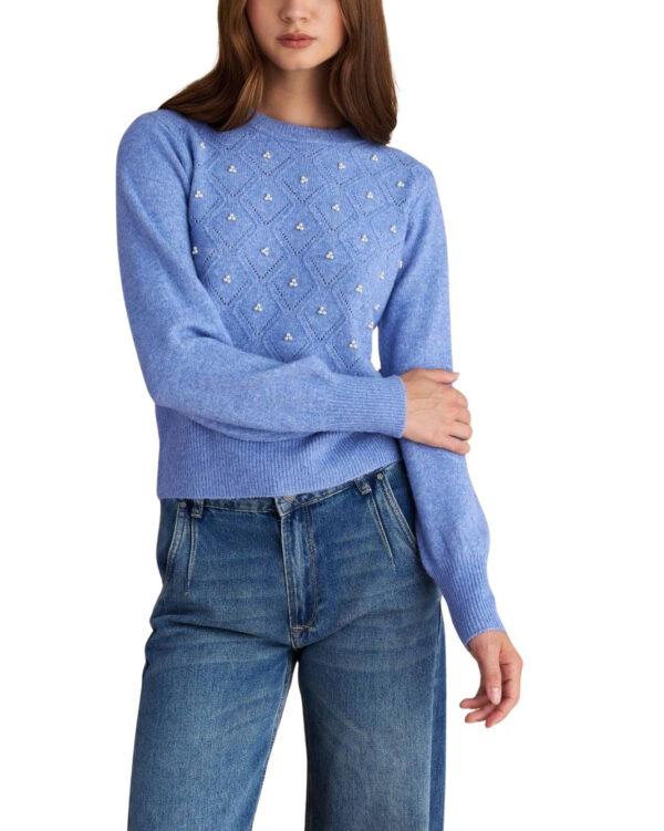 Attrattivo γυναικεία πλεκτή μπλούζα με πέρλες 9P22956