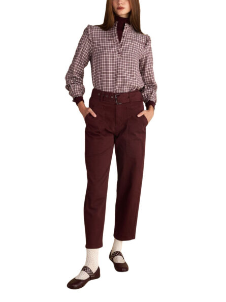 Attrattivo γυναικείο casual παντελόνι με ζώνη 9919320C