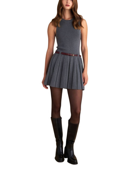 Attrattivo γυναικείο αμάνικο μίνι πλεκτό φόρεμα 9P22953