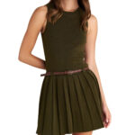 Attrattivo γυναικείο αμάνικο μίνι πλεκτό φόρεμα 9P22953