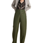 Attrattivo γυναικείο παντελόνι δερματίνης barrel 9921528