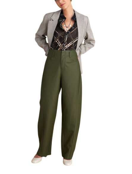 Attrattivo γυναικείο παντελόνι δερματίνης barrel 9921528