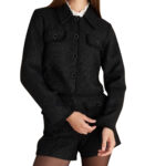 Attrattivo γυναικείο crop τουίντ σακάκι 9922223