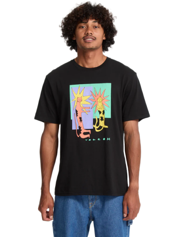 Volcom ανδρικό μονόχρωμο t-shirt με τύπωμα Longo Cats A3532553 Volcom ανδρικό μονόχρωμο t-shirt με τύπωμα Longo Cats A3532553