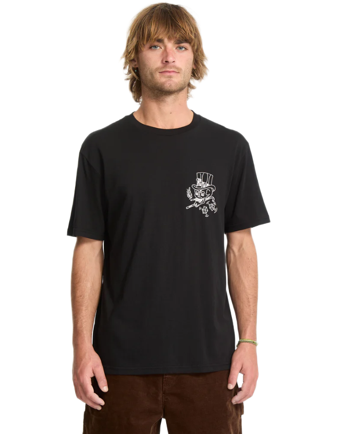 Volcom ανδρικό μονόχρωμο t-shirt με τύπωμα Harry A3532556