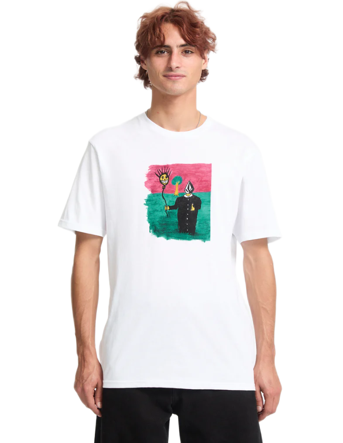 Volcom ανδρικό μονόχρωμο t-shirt με τύπωμα Issam A3532557