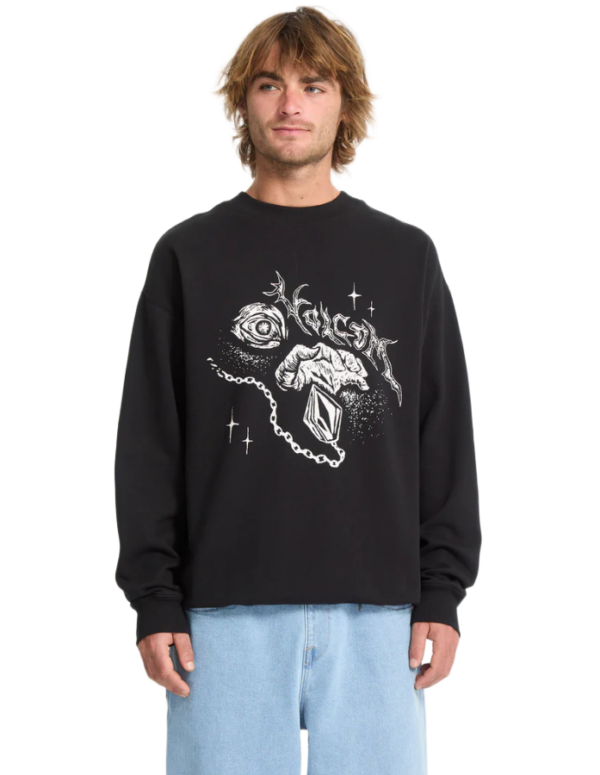 Volcom ανδρικό φούτερ με τύπωμα Recto Verso Crew A4632507 Volcom ανδρικό φούτερ με τύπωμα Recto Verso Crew A4632507