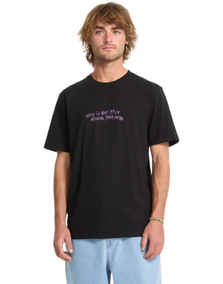 Volcom ανδρικό μονόχρωμο t-shirt με τύπωμα Nunca Pasa A5232556