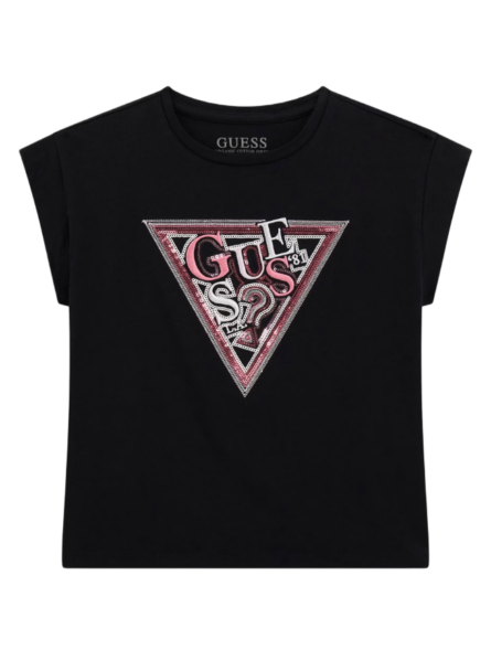 Guess παιδικό αμάνικο t-shirt λογότυπο με παγιέτες για κορίτσι J5YI04K6YW4