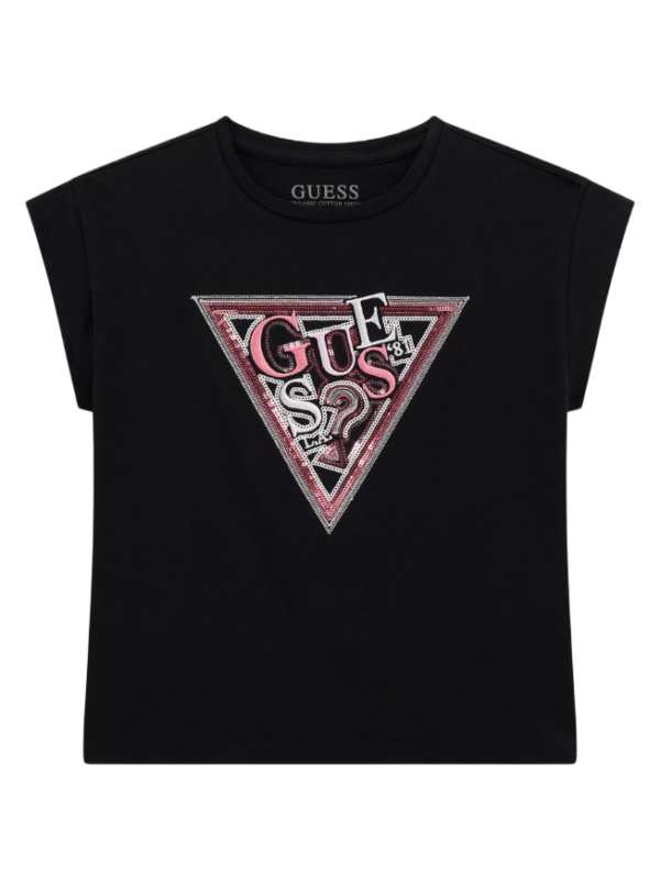Guess παιδικό αμάνικο t-shirt λογότυπο με παγιέτες για κορίτσι J5YI04K6YW4