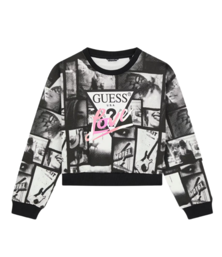Guess παιδικό κροπ φούτερ με στάμπα για κορίτσι J5YQ03KA6R4