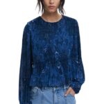 Desigual γυναικεία μπλούζα μακρυμάνικη πλισέ 25WWBW09
