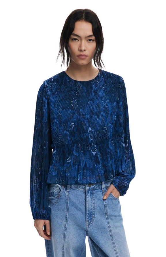 Desigual γυναικεία μπλούζα μακρυμάνικη πλισέ 25WWBW09