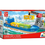 Hape Railway Ξύλινο Cargo Πλοίο & Γερανός 401916003792